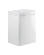 Olivia2 X 600mm 2 Door Floor Standing Basin Unit - White Gloss - small image