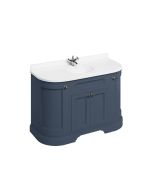 Burlington Freestanding 134 Curved Vanity Unit With Doors  - Blue Small Image