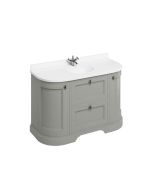 Burlington Freestanding 134 Curved Vanity Unit With Drawers  - Dark Olive Small Image