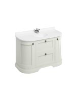 Burlington Freestanding 134 Curved Vanity Unit With Drawers - Sand Small Image