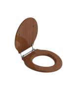Lefroy Brooks Classic Mahogany Seat With Chrome Hinges - Small Image
