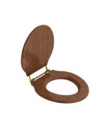 Lefroy Brooks Classic Mahogany Seat With Polished Brass Hinges - Small Image