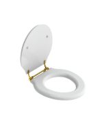 Lefroy Brooks Classic Gloss White Seat With Antique Gold Hinges - Small Image