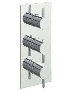 Round Thermostatic Shower Valve 3 Handles, 2 Options - Small Image