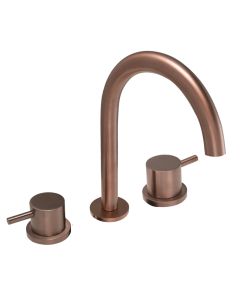 Vos 3 Hole Deck Mounted Basin Mixer Brushed Bronze Small