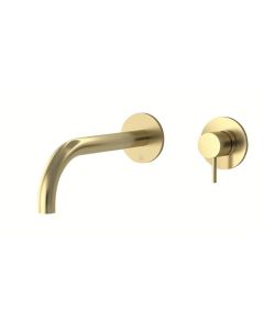 Vos Single Lever W/M Basin Mixer Brushed Brass 150mm Spout - Small Image