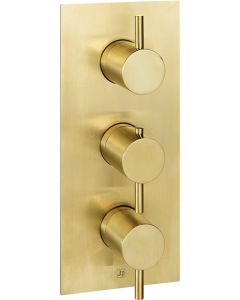 Vos 3 Outlet Thermo Conc Valve Vertical Brushed Brass - Small Image