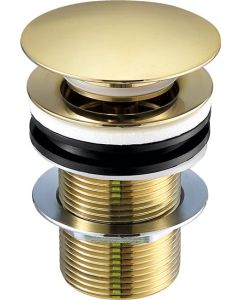 Vos Click Clack Basin Waste Unslotted Brushed Brass - Small Image