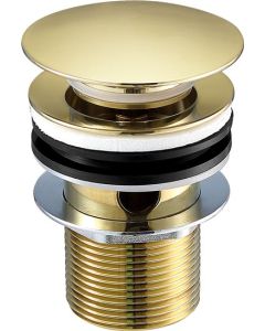 Vos Click Clack Basin Waste Slotted Brushed Brass - Small Image