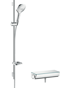 Raindance Select E Shower system for exposed installation 120 with Ecostat Select thermostat and shower bar 90 cm