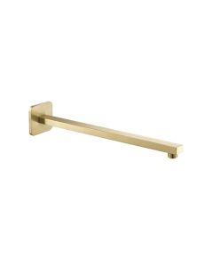 Hix Square Shower Arm Brushed Brass 380mm - Small Image