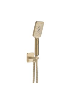 Hix Square Water Outlet Hose & H/Shower Att Brushed Brass - Small Image