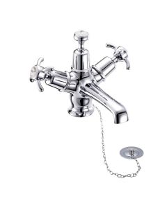 Burlington Qt Anglesey 1H Basin Mixer, Plug & Chain, High/Low Centre Small Image