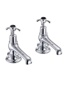 Burlington Anglesey Regal Bath Taps Black Indices Small Image