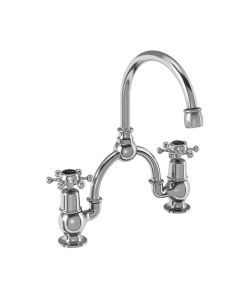 Burlington Birkenhd 2H Arch Basin Mixer Curved Spout For B14 & B16 Basins Only - Black Indices Small Image