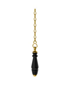 Lefroy Brooks Classic Black Ceramic Pull & Chain - Antique Gold - Small Image