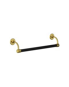 Lefroy Brooks Classic 508Mm Large Bore Black Enamelled Towel Rail - Antique Gold - Small Image