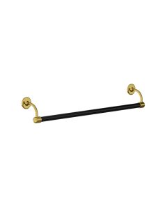 Lefroy Brooks Classic 762Mm Large Bore Black Enamelled Towel Rail - Antique Gold - Small Image