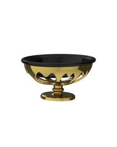 Lefroy Brooks Classic Free Standing Black China Soap Dish & Holder Antique Gold - Small Image