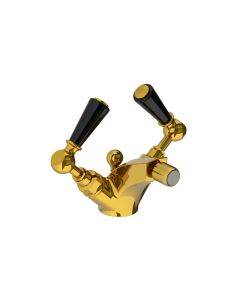 Lefroy Brooks Classic Black Lever Mono Bidet Mixer With Puw - Antique Gold - Small Image