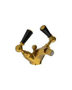 Lefroy Brooks Classic Black Lever Mono Bidet Mixer With Puw - Polished Brass - Small Image