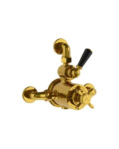 Lefroy Brooks Godolphin Black Lev Exp Therm Valve With Top Return Ant. Gold - Small Image