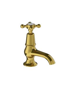 Lefroy Brooks Connaught *Single* Basin Pillar Tap - Antique Gold - Small Image