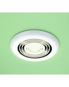 Cyclone Wet Room Inline Fan, White – Warm White LED - small image
