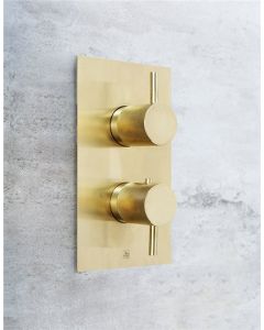 Vos 2 Outlet Thermo Concealed Valve Brushed Brass Designer - Small Image