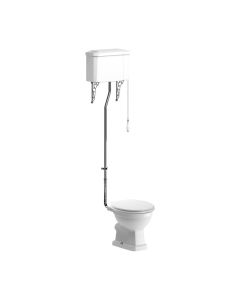Venice High Level WC & Satin White Wood Effect Seat - small image