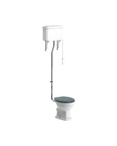Venice High Level WC & Sea Green Wood Effect Seat - small image