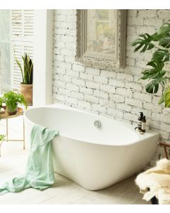 Evolve - 1600mm stone back to wall bath -1600 x 800 x 580mm - Small Image