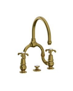 Lefroy Brooks La Chapelle D/M Basin Bridge Mixer With Puw - Polished Brass - Small Image