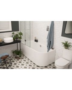 Flow - 1660mm LHD shower bath - 1660 x 580 x 800mm - Small Image