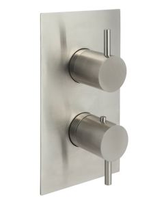 Inox Thermostatic Shower Valve 2 Outlet Verticle - Small Image