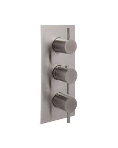 Inox Thermostatic Concealed Shower Valve 3 Outlets Verticle - Small Image