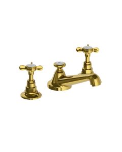 Lefroy Brooks Classic Charterhouse 3 Hole Basin Mixer & Puw - Antique Gold - Small Image
