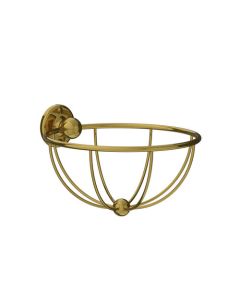 Lefroy Brooks Classic W/M Circular Sponge Basket - Polished Brass - Small Image