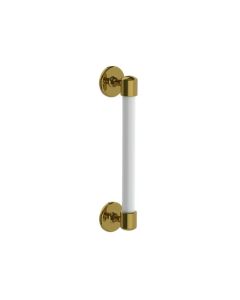 Lefroy Brooks Classic Stove Enamelled Grab Bar - Polished Brass - Small Image