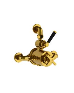 Lefroy Brooks Mackintosh Black Lever Exp Therm Valve With Top Return Ant. Gold - Small Image