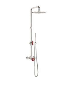 Union Exposed Shower Chrome with Red Lever