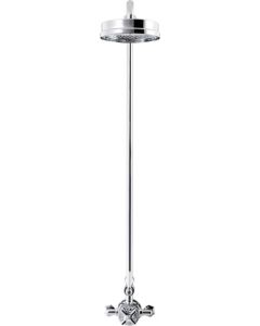Waldorf Thermostatic Shower Valve with 8" Fixed Head - Chrome Crosshead (new collars)