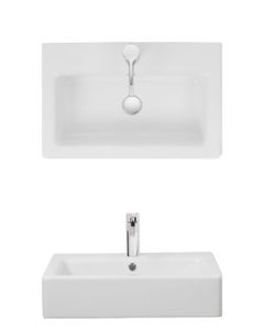Air Wall Mounted Basin 600 with Overflow - Small Image