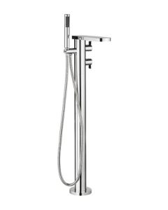 Wisp Thermo Bath Shower Mixer Floor Standing with Kit Chrome