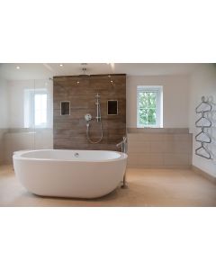 Ovali Bath 1805x850mm - White Inc. Chrome Waste