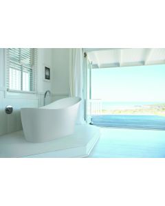 Slipp Bath 1590x675mm - White Inc. Chrome Waste small Image