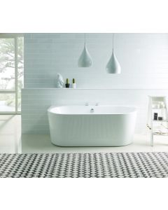 Ancora Round Back To Wall Bath 1640x760mm - White small Image