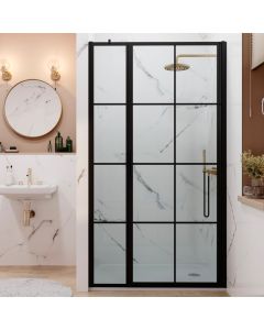 Frame Lite Shower Door With Inline Panel Clear Glass Right Hand - BK Small Image