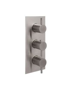 Inox Thermostatic Concealed Shower Valve 2 Outlets Verticle - Small Image