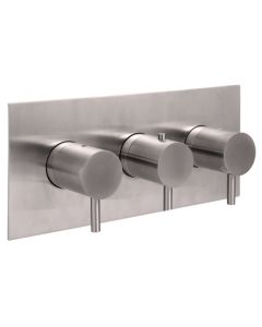 Inox Thermostatic Shower Valve 2 Outlets Horizontal - Small Image
